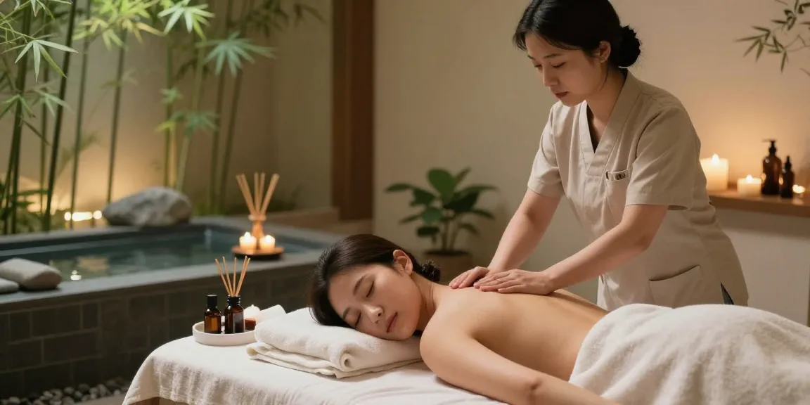 Relaxing 강동구출장마사지 session in a tranquil spa setting with soothing ambiance.