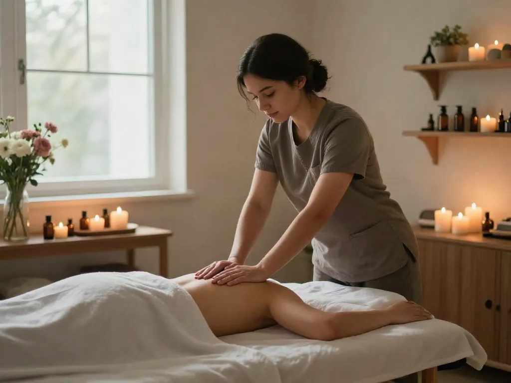 Enhancing relaxation with 파주출장안마 experience in tranquil massage therapy setting.