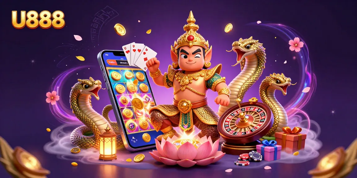 Engage with U888 through vibrant slot games as golden coins and characters enliven the digital experience.