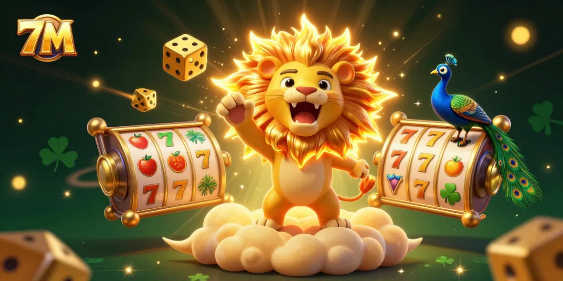 Engage with 7M's thrilling slot games featuring radiant golden elements and dynamic action.