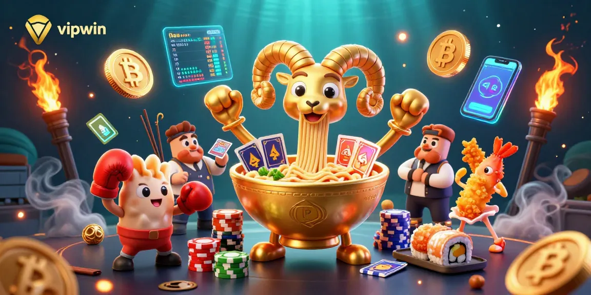 Play and win on vipwin with vibrant 3D illustrations of casino characters and elements.