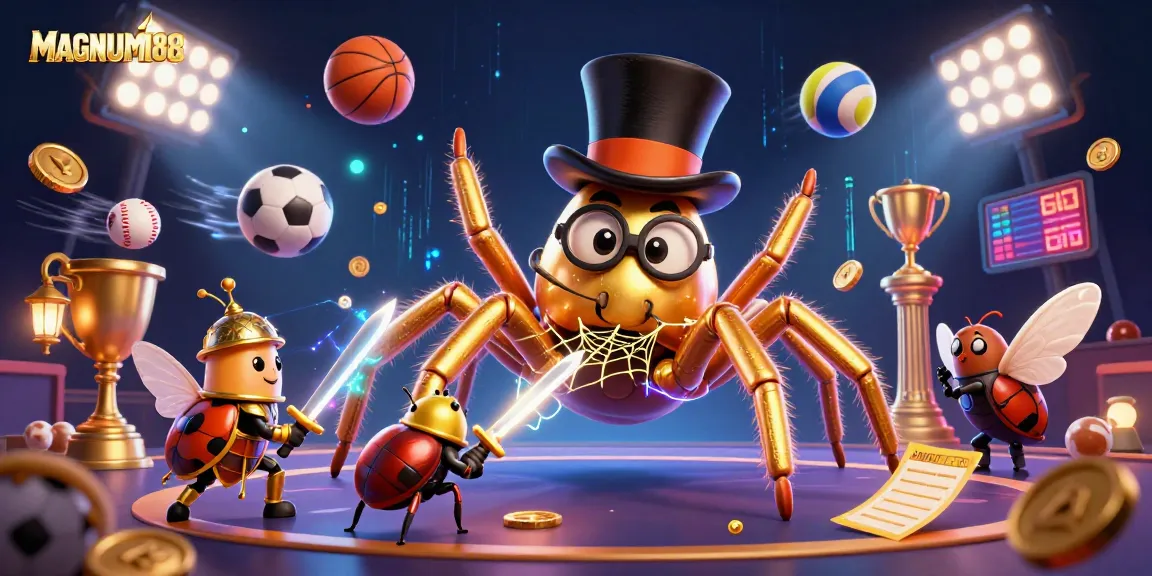 MAGNUM188 offers thrilling sports betting action surrounded by vibrant gameplay elements and dynamic characters.