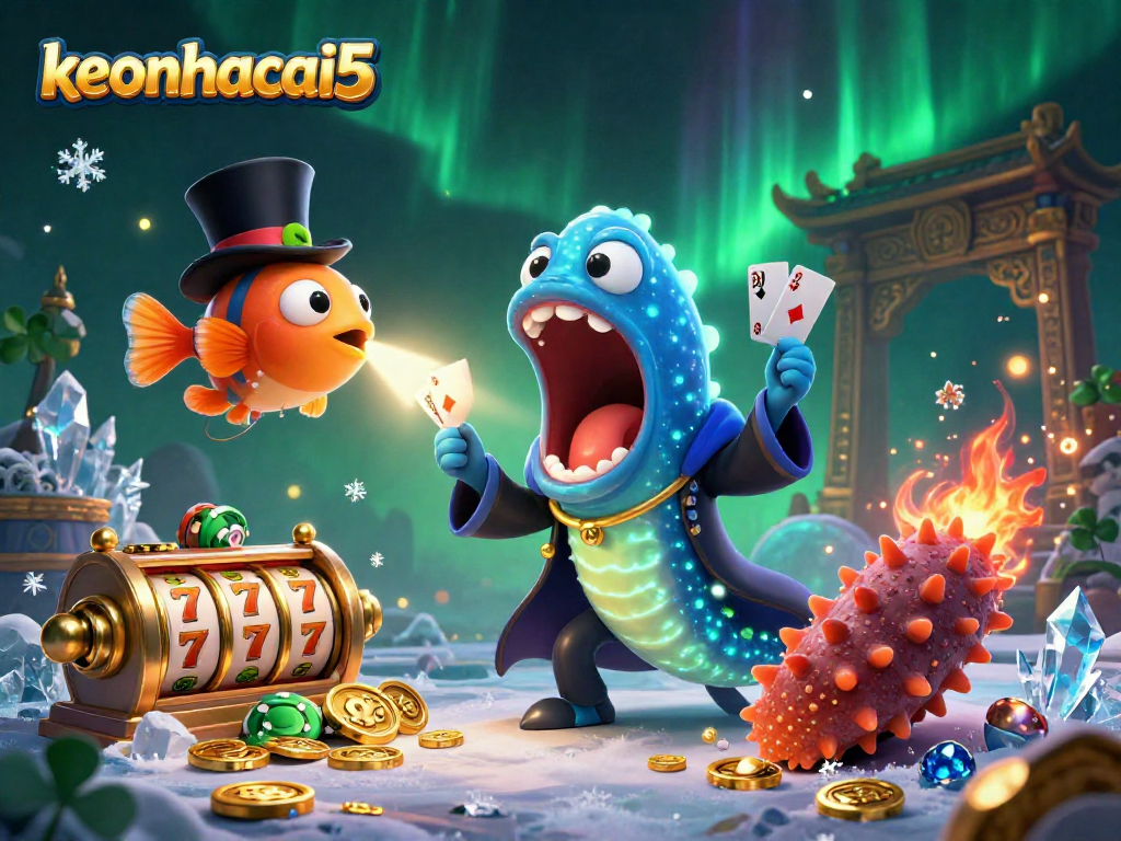 Engaging casino scene with keonhacai5 elements showcasing thrilling card tricks in an underwater world.