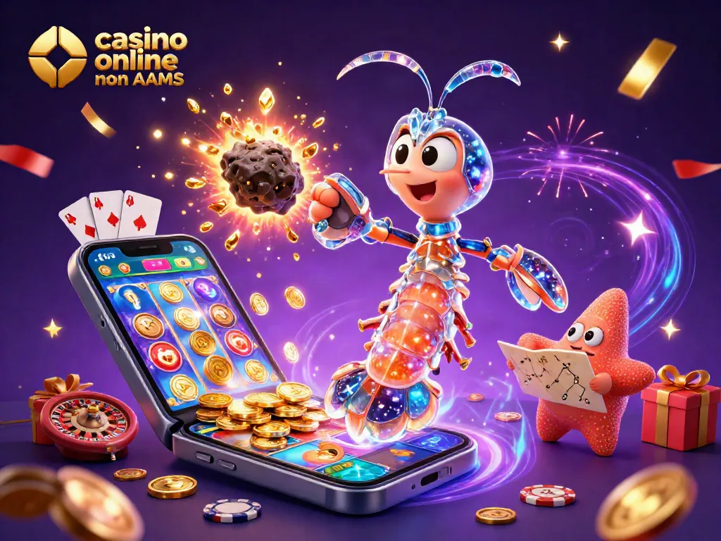 Gioca a casino online non AAMS con una scena dinamica di un gambero mantide per effetto di slot e premi dorati.