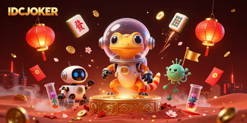 Experience the thrilling world of IDCJOKER with a Martian gecko and rich casino elements.