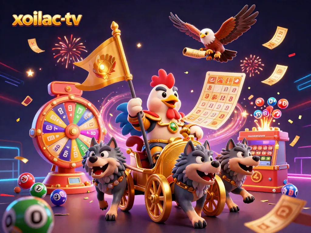 Experience thrilling action with xoilac-tv featuring a dynamic casino scene filled with lottery elements and vibrant energy.