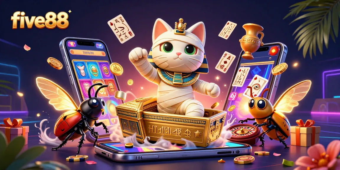 Engage in thrilling gameplay at five88 with vibrant slot reels and ancient Egyptian themes.