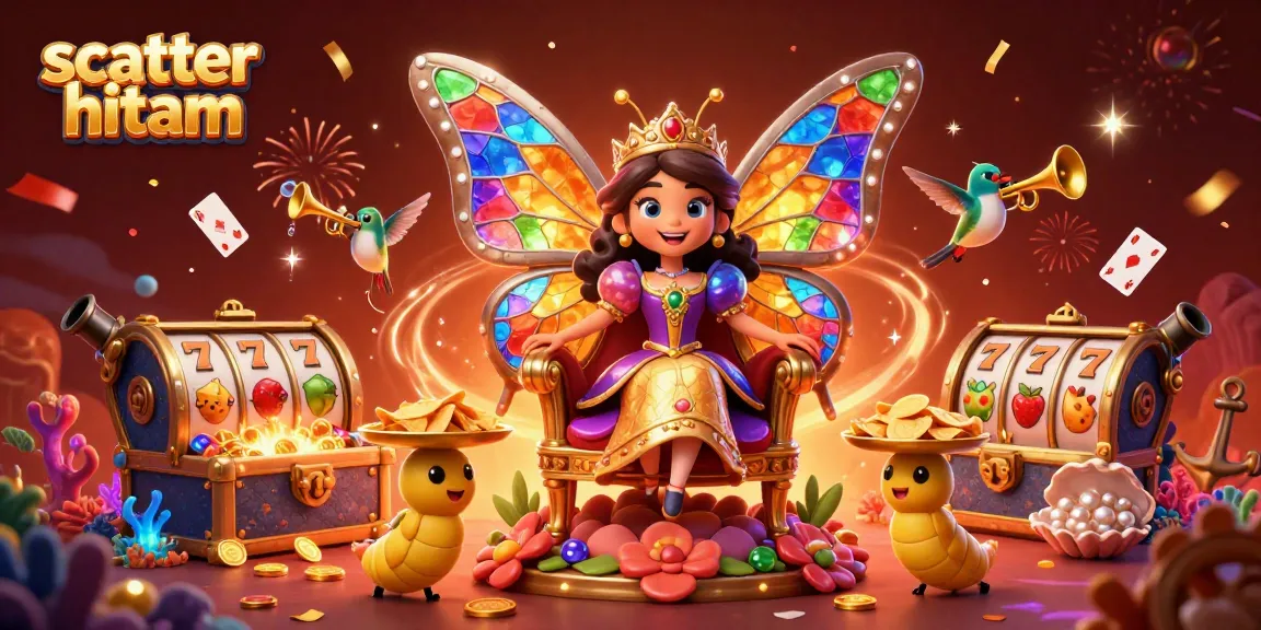 Experience scatter hitam in vibrant casino-themed art featuring diverse symbols and characters.