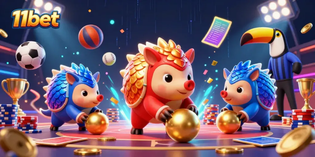 Experience thrilling action at 11bet with rival pangolins playing for gold chips and sports glory.