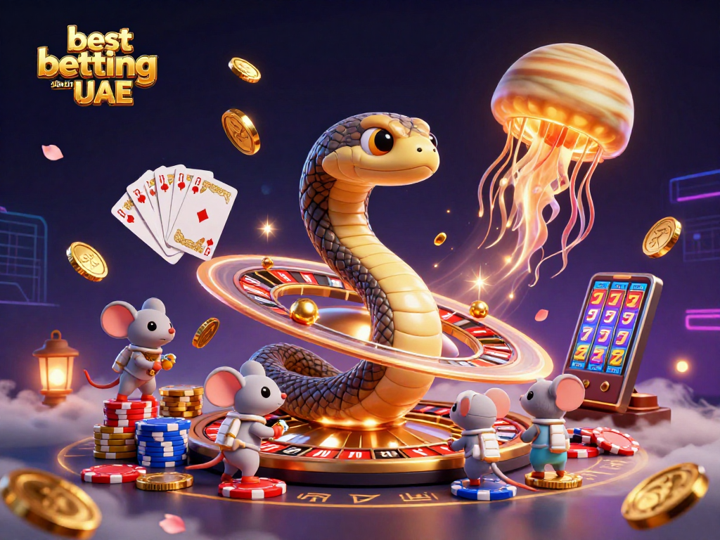 Experience thrilling betting action with the best betting sites in UAE as mice place wagers on a cosmic roulette.
