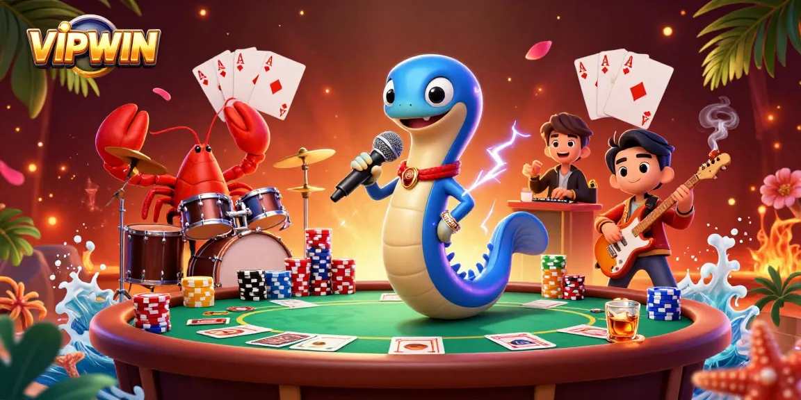 VIPWIN showcases a vibrant underwater casino with lively characters, enhancing the gaming experience.
