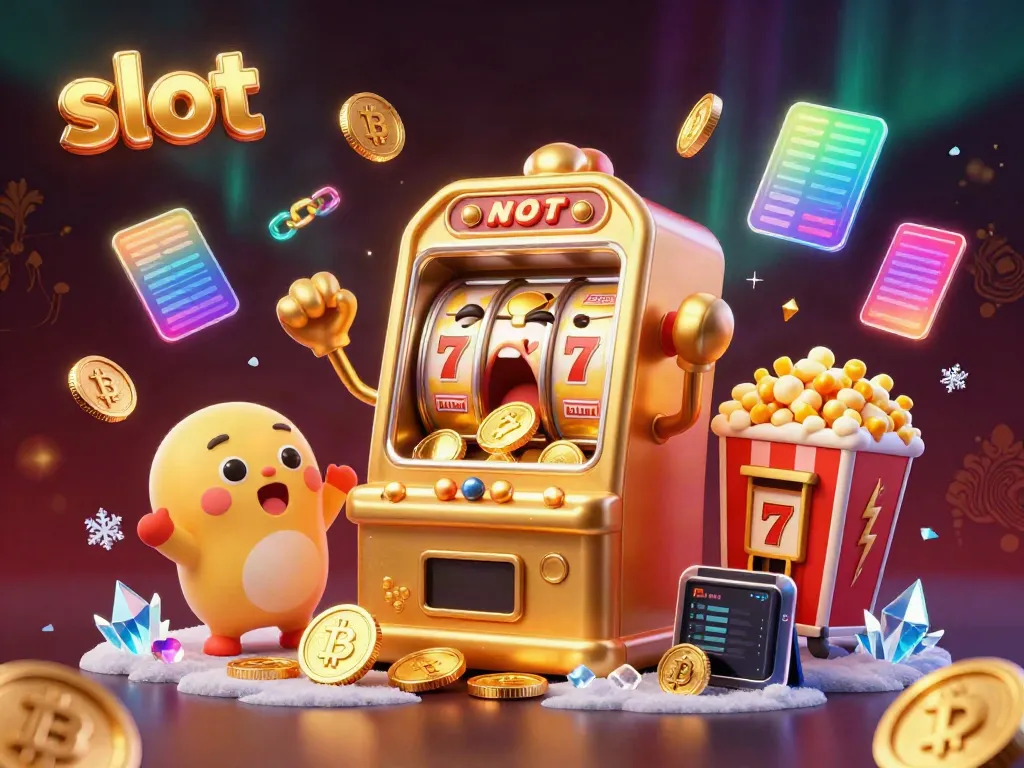 Experience an exciting slot event with a golden slot machine celebrating its jackpot.