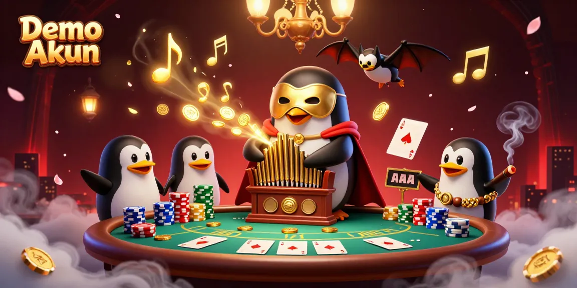 Experience thrilling wins with Demo Akun at a lively poker table featuring vibrant game elements.