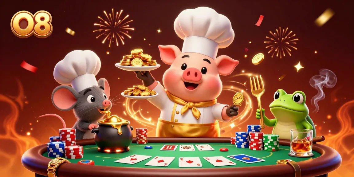 Experience O8's vibrant casino world where luck meets skill with gold coins and poker excitement.