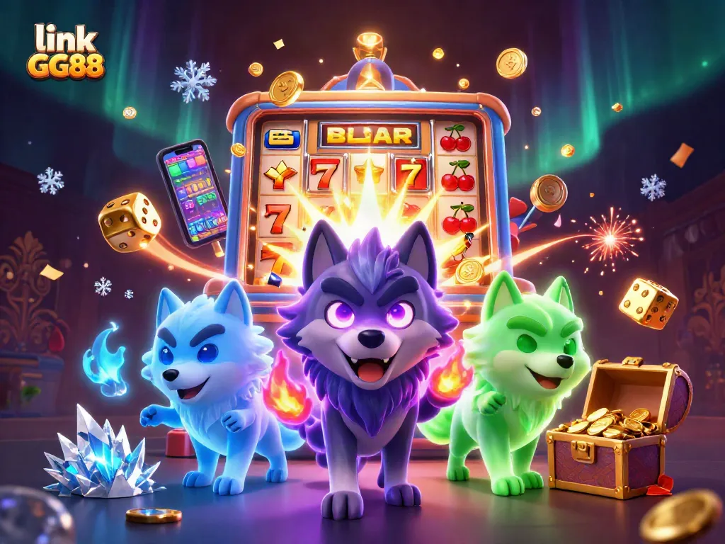 Engage with link GG88 through dynamic jackpot scenes featuring ghostly wolves and casino symbols.