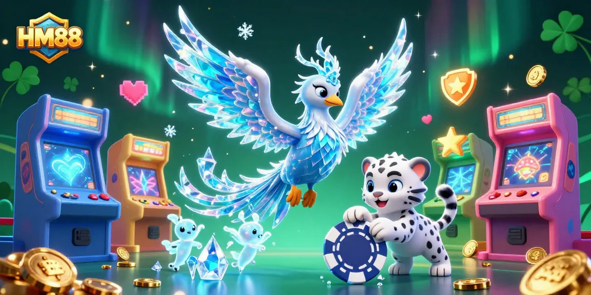 Experience thrilling gameplay at HM88 with an ice phoenix, snow leopard, and enchanting elements.