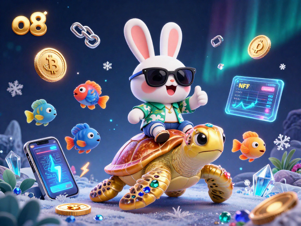 Play exciting games at o8 with vibrant characters, showcasing an online casino world filled with crypto elements.
