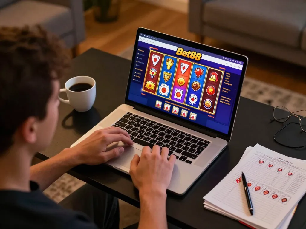 Play exciting games at Bet88 online casino, showcasing vibrant graphics and engaging user-friendly interface.