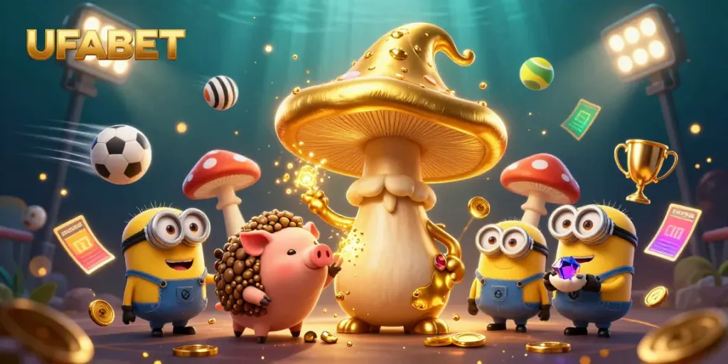 Experience UFABET's dynamic sports betting with magical characters and vibrant elements.