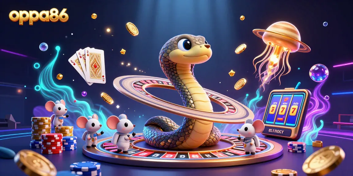 Join the fun with oppa86 as astronaut mice bet in a cosmic casino scene.