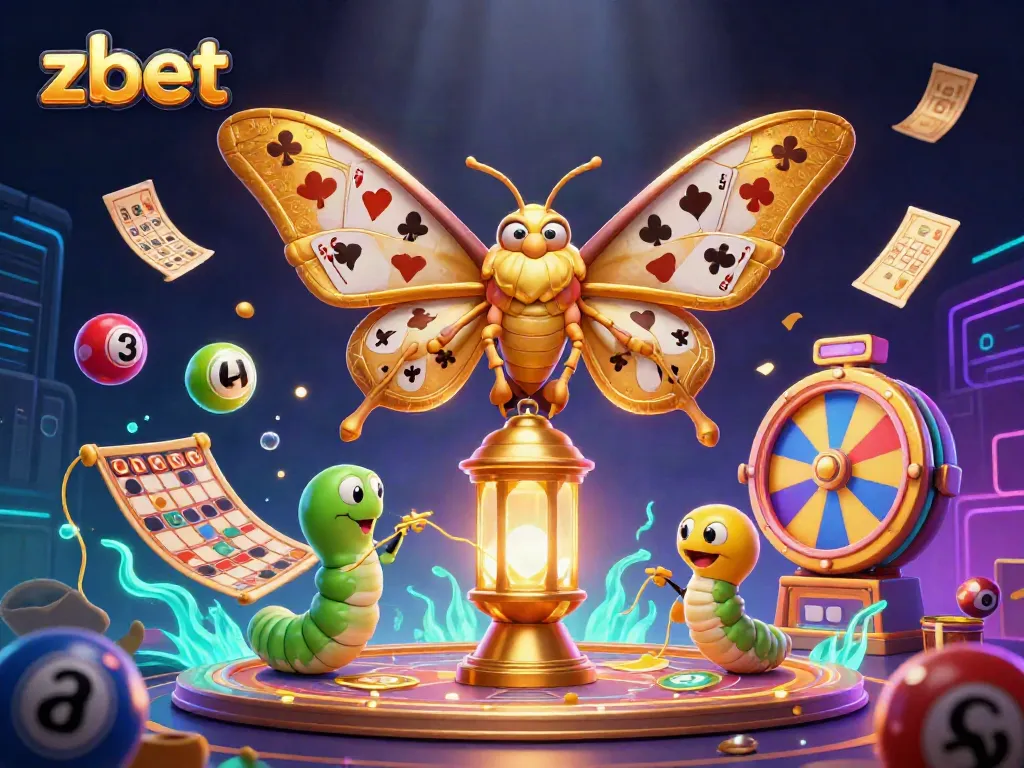 Experience the exciting world of zbet with a vivid 3D illustration featuring golden casino elements and colorful lottery balls.