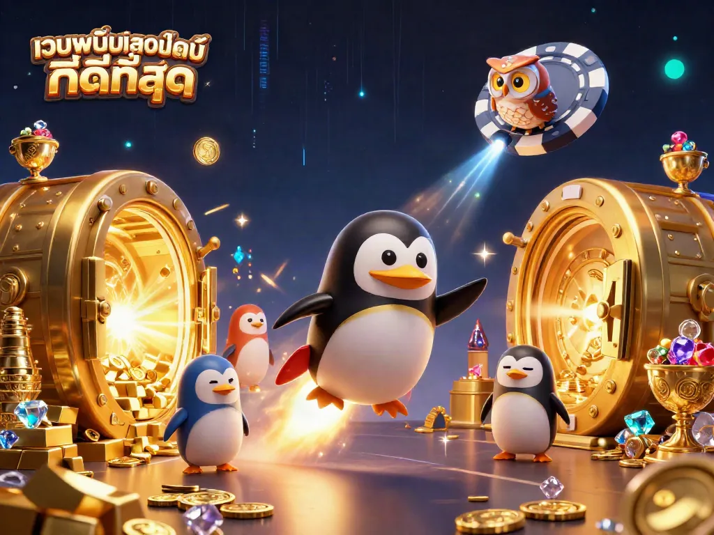 ภาพการ์ตูน 3D ที่แสดงถึงเว็บพนันออนไลน์ ที่ดีที่สุด ในบรรยากาศของคาสิโนที่น่าตื่นเต้น