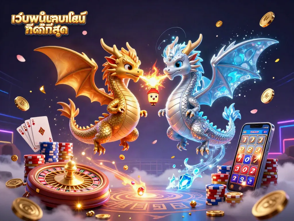 การสร้างประสบการณ์ในเว็บพนันออนไลน์ ที่ดีที่สุด ด้วยภาพของมังกร 3D สองตัวที่ต่อสู้กัน