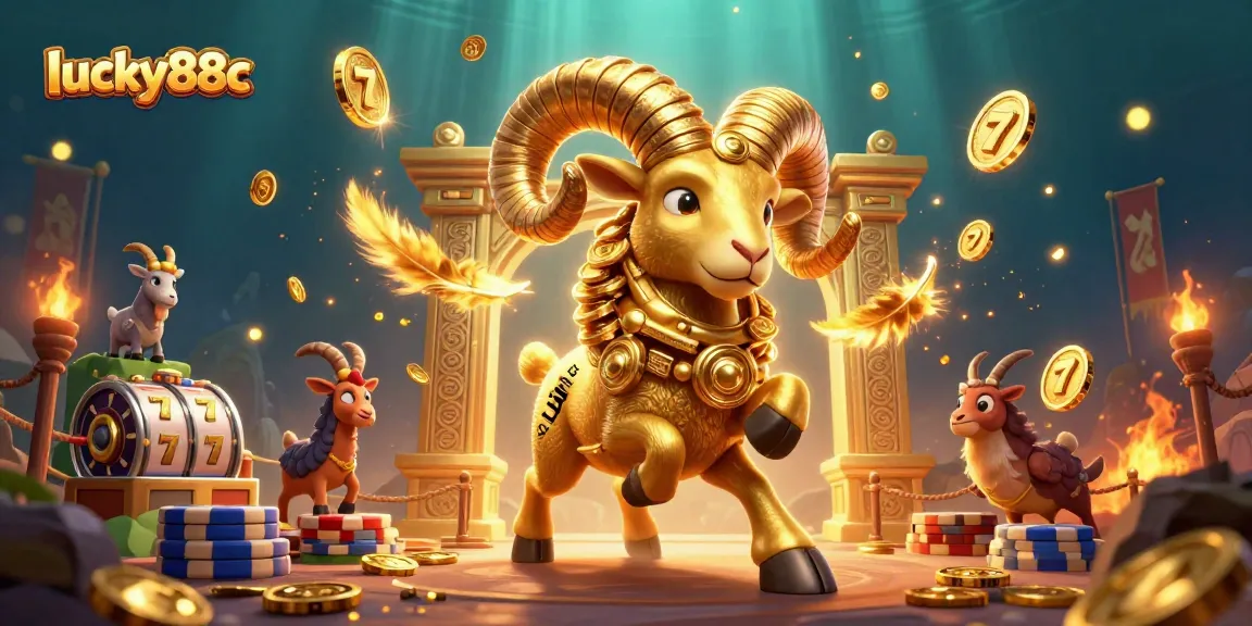 Spin reels and win with lucky88c in this vibrant casino-themed 3D illustration.