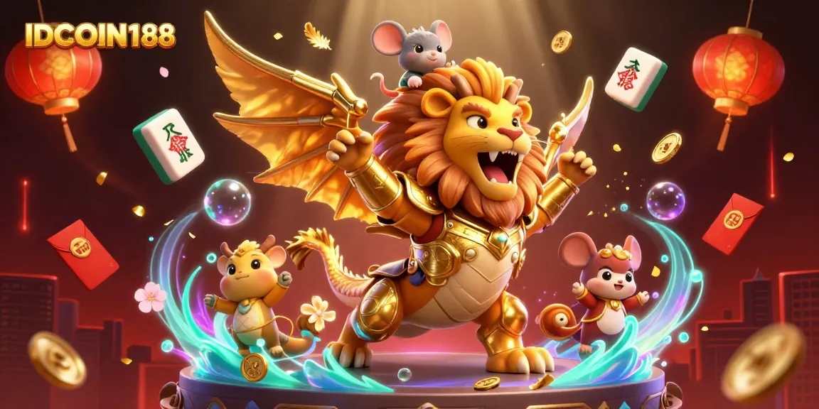 IDCOIN188 brings excitement to the gaming scene with vibrant cherry blossoms and dragons