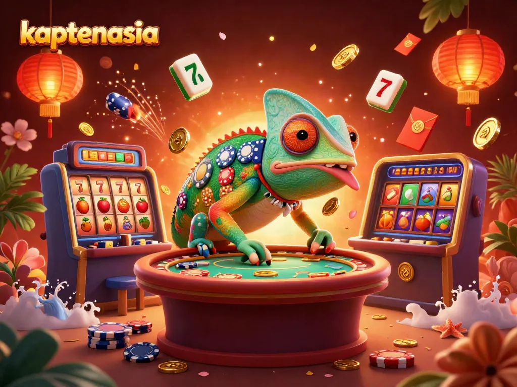 Permainan menarik di kaptenasia dengan chameleon kasino besar mengawasi meja roulette.