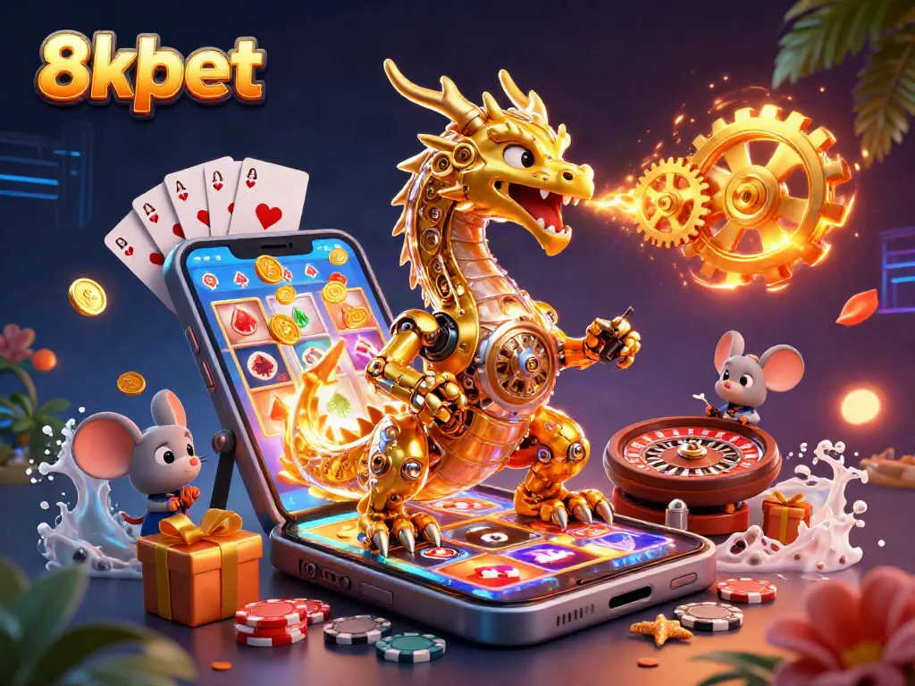 Experience the 8xbet gaming excitement with a golden dragon and dynamic slot elements!