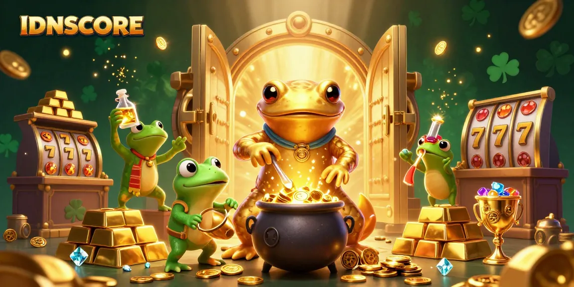 IDNSCORE offers an engaging casino experience with golden treasures and slot elements.