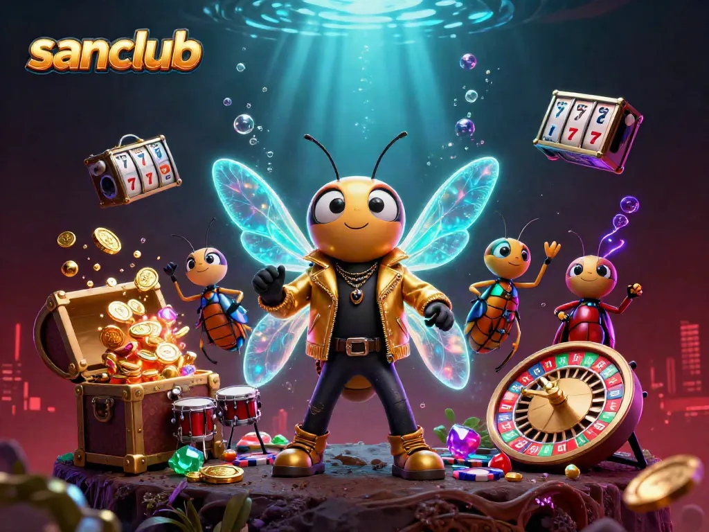 Engage in thrilling moments at sanclub as vibrant casino elements explode with excitement.