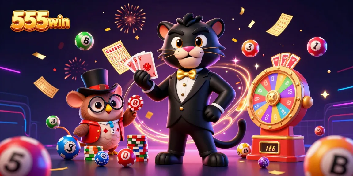 Engaging players with exciting betting options at 555win through vibrant casino games and animated characters.
