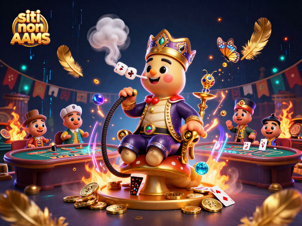 Scopri siti non AAMS con un'illustrazione 3D spettacolare di un bruchi maestro del narghilè nel casinò.