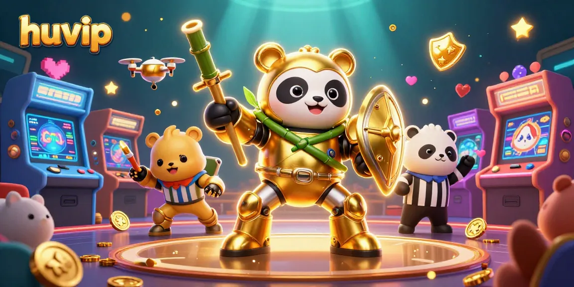 Engage in exciting gameplay at huvip with vibrant 3D casino illustrated scene.