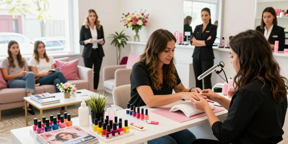Paradise Nail Beauty's relaxing manicure service in a vibrant salon