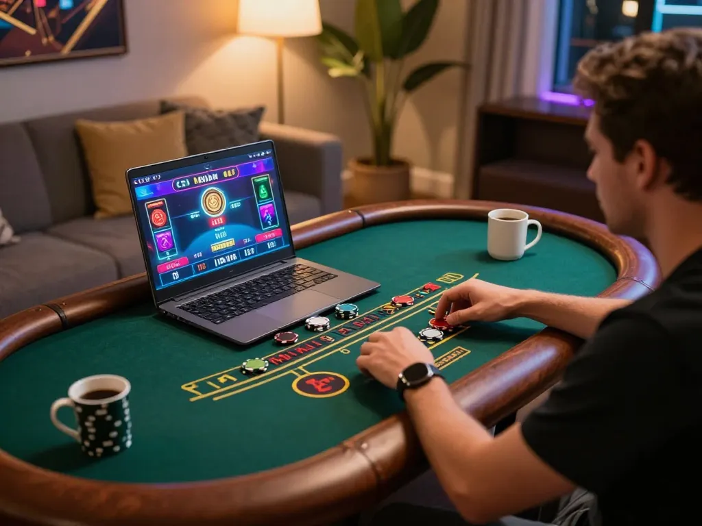 Enjoying Fun88 blackjack online with live dealer, vibrant gaming setup and relaxed atmosphere
