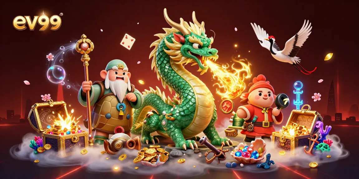 Experience the thrill of ev99 with vibrant characters and dynamic gaming elements in this captivating scene.