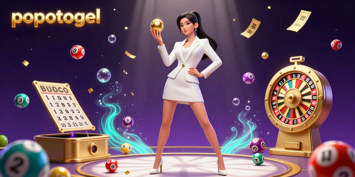 Experience popotogel's vibrant casino action with a stunning Asian woman holding a golden roulette ball.