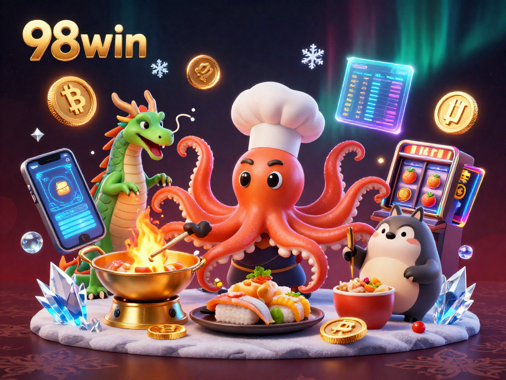 Engage with top-tier casino action at 98win featuring exclusive golden dishes and vibrant characters.
