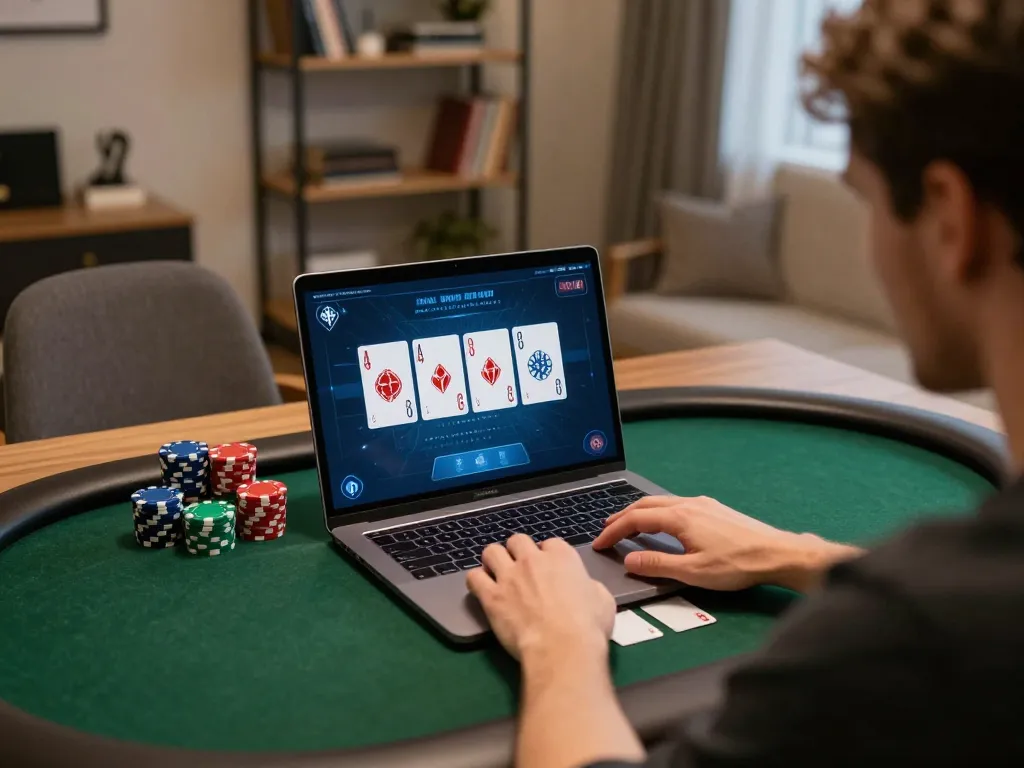 Players placing bets in an intense poker game during their MM88 online session.