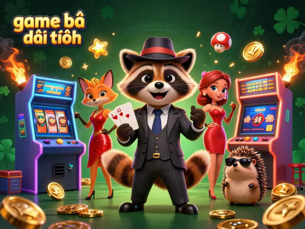Experience the excitement of game bài đổi thưởng with vibrant characters and casino elements.