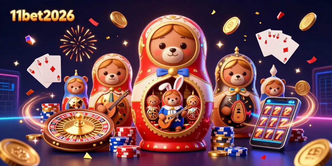 Experience a thrilling 11bet2026 casino scene with festive characters and vibrant game elements bursting with excitement.