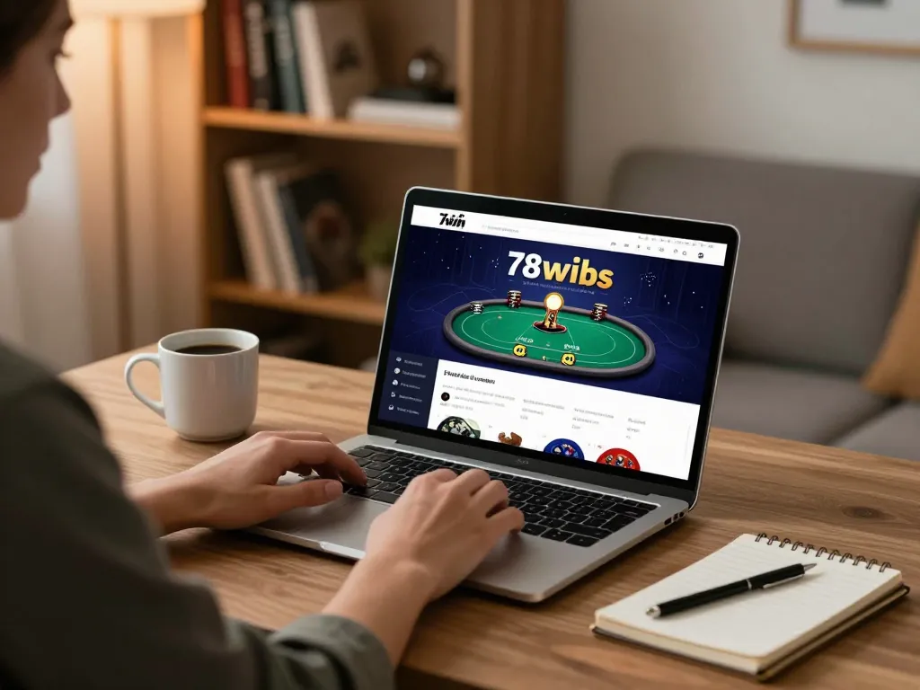 Engaged player testing strategies on 78win online casino platform in a cozy home atmosphere.