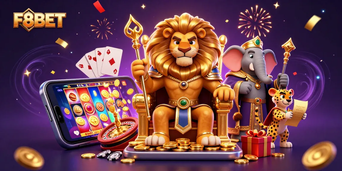 Experience thrilling gaming adventures with F8BET featuring vibrant characters and casino elements.