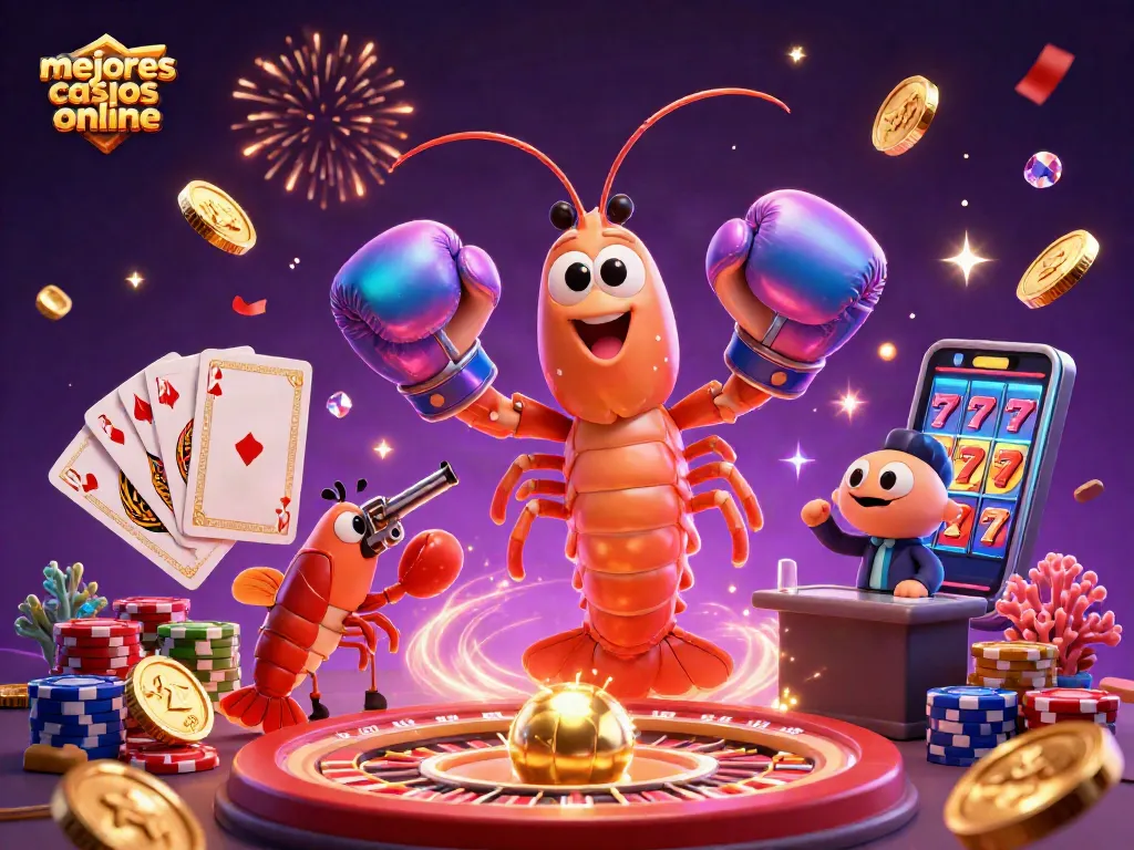 Gana en los mejores casinos online con una vibrante escena de póker y premios brillantes.