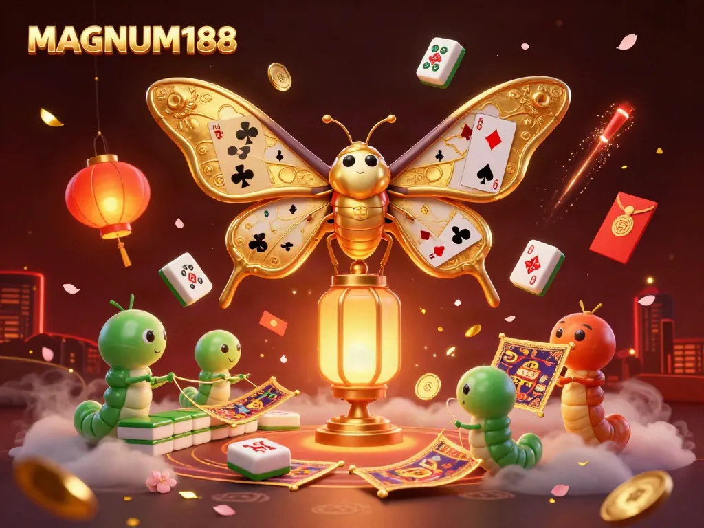 Experience MAGNUM188's captivating casino culture with an ultra-detailed 3D illustration embodying the thrill of gaming action.