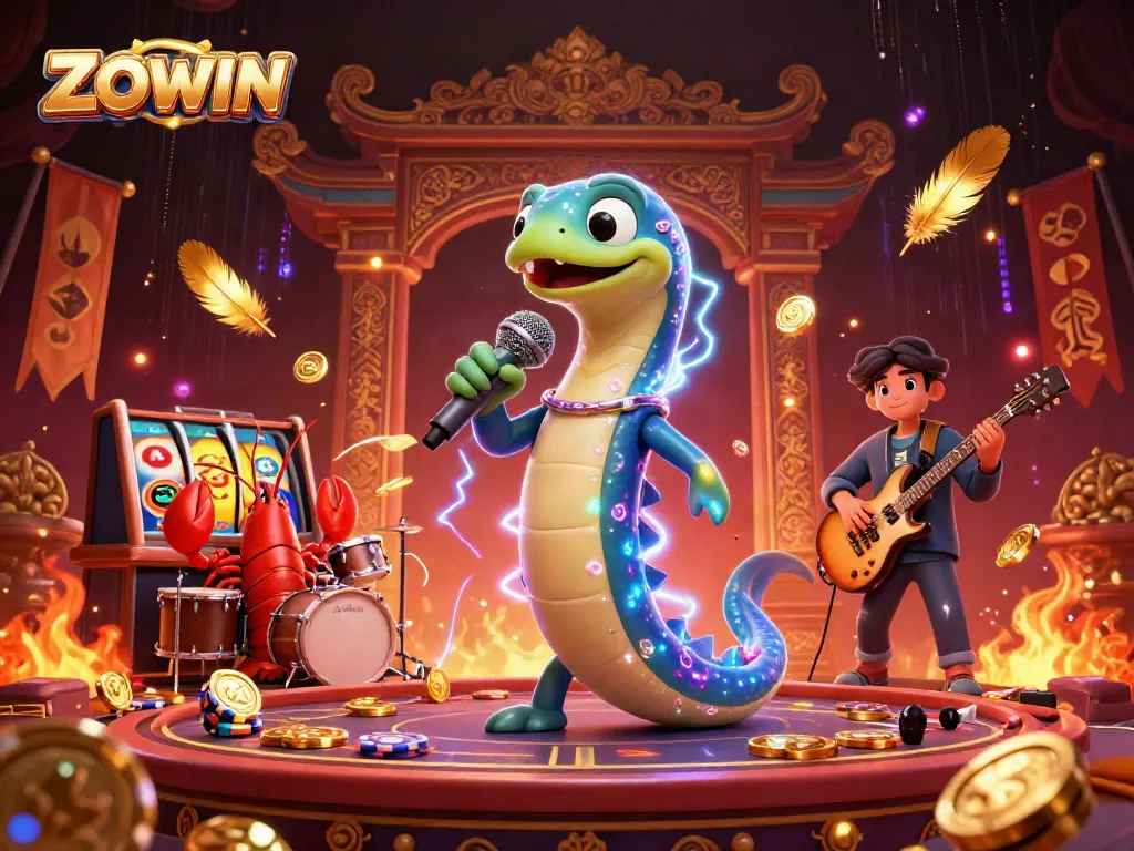 ZOWIN electrifies with a lively underwater casino performance featuring a DJ electric eel and band.