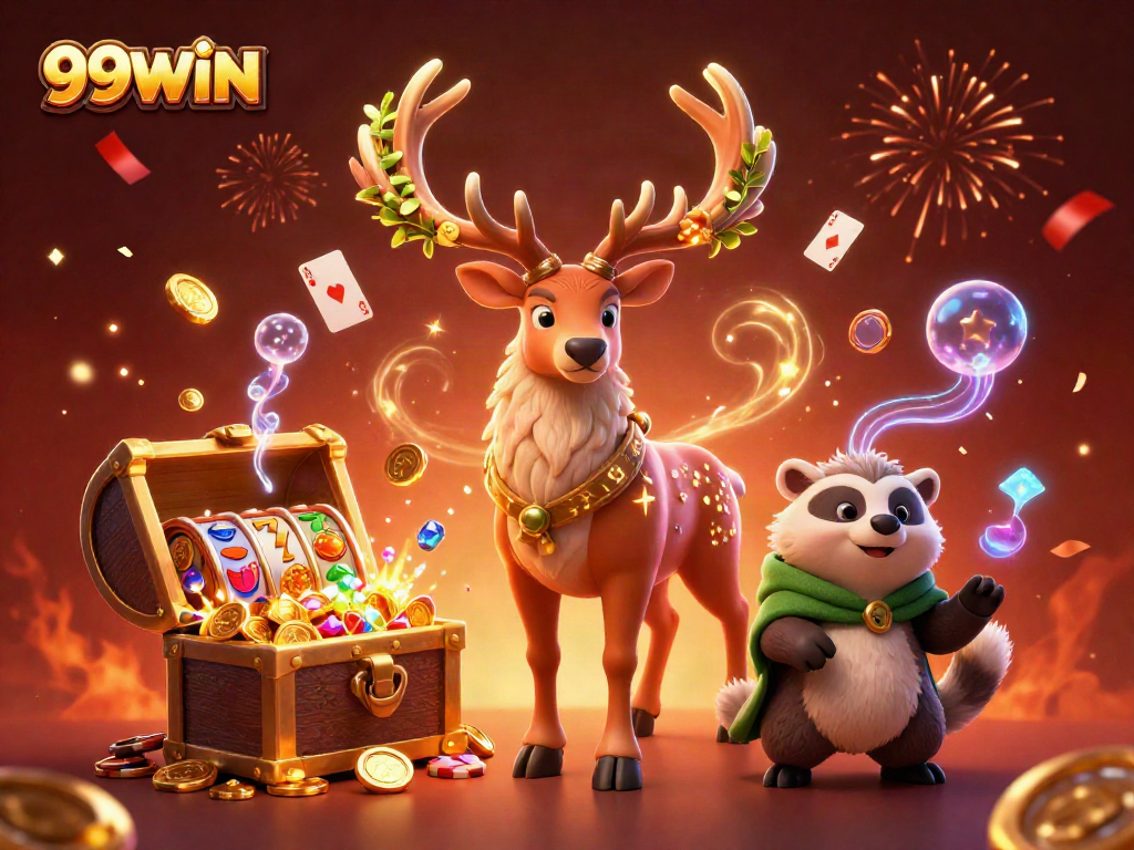 Experience thrilling gameplay at 99WIN with vibrant characters and casino elements galore.